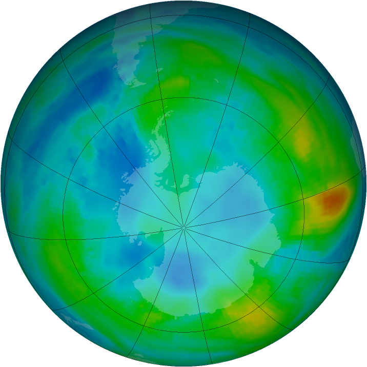 Antarctic ozone map for 07 May 1984